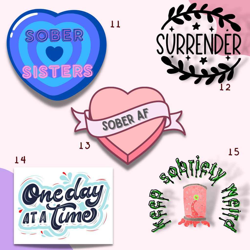 Sobriety Sticker Pack: AA & NA Recovery Gifts, Motivational Decals