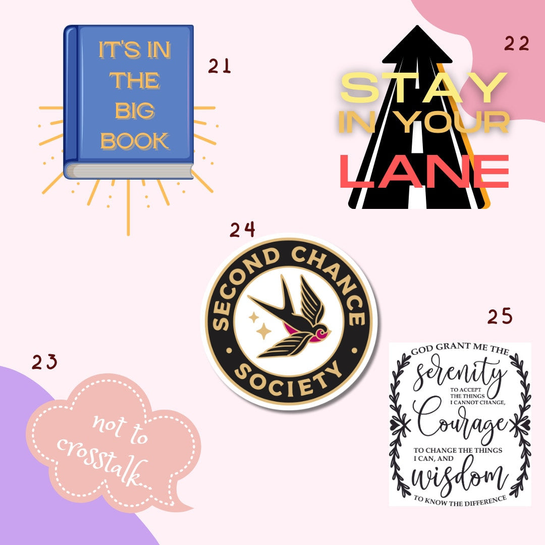Sobriety Sticker Pack: AA & NA Recovery Gifts, Motivational Decals