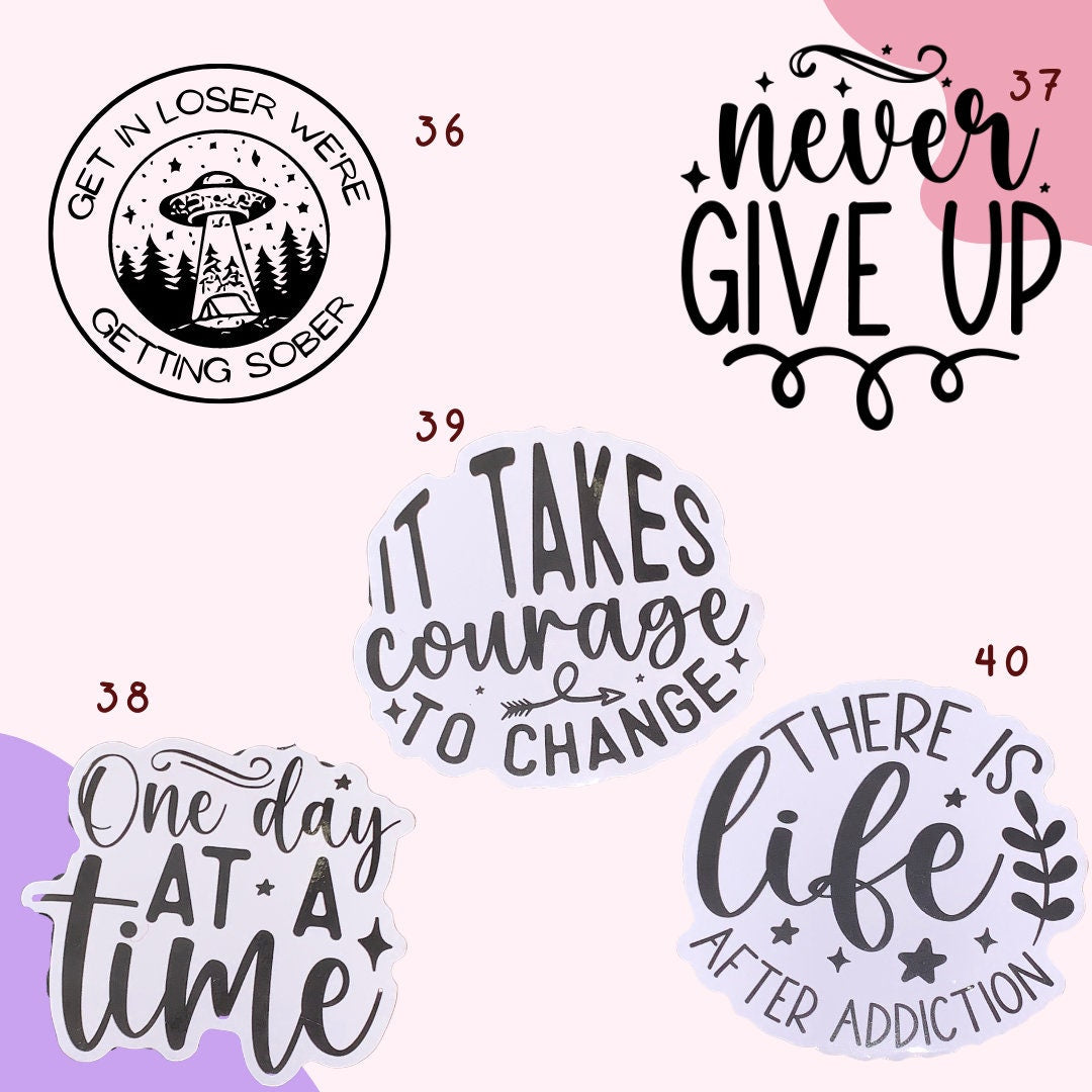 Sobriety Sticker Pack: AA & NA Recovery Gifts, Motivational Decals