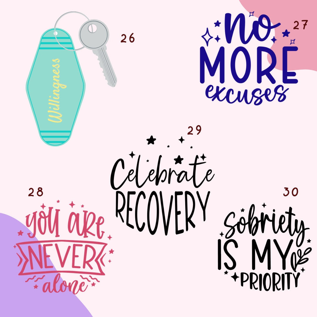 Sobriety Sticker Pack: AA & NA Recovery Gifts, Motivational Decals