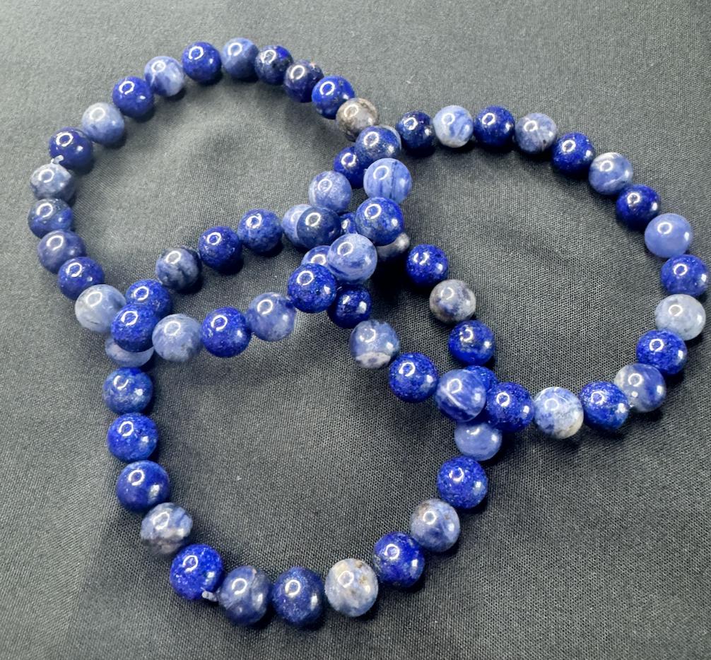 The Oracle’s Path Bracelet, Sodalite & Lapis Lazuli for Intuition, Inner Wisdom, and Third Eye Activation