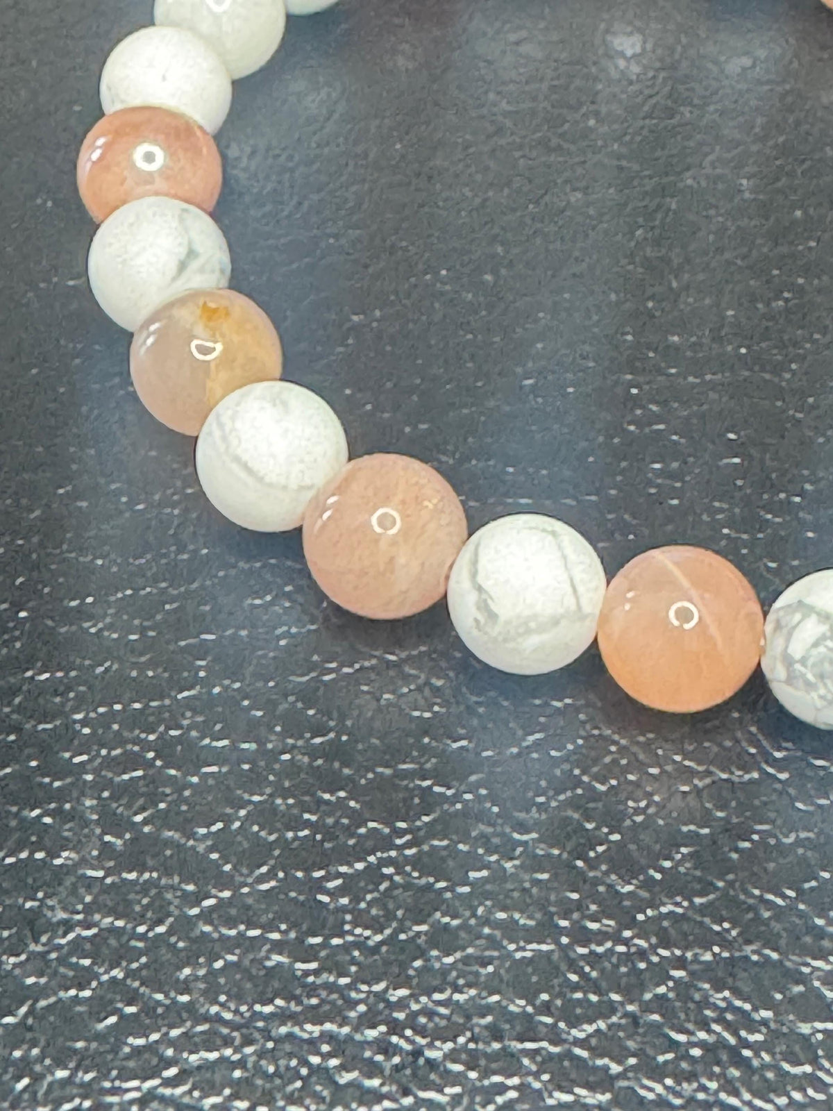 Good Vibes Only Bracelet: Sunstone & Howlite for Stress Relief, Joy, and Tranquility
