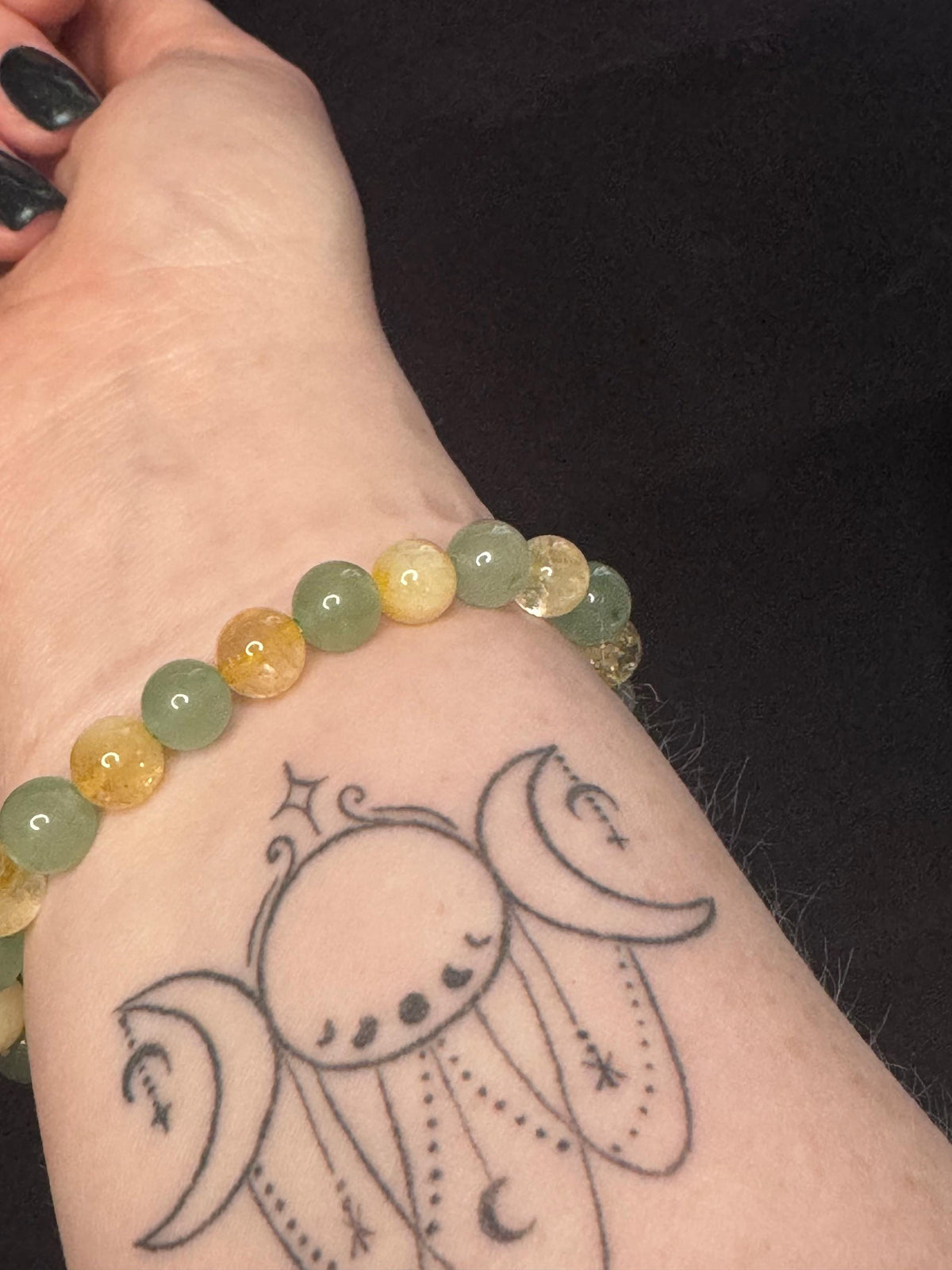 Cash-flow Cutie, Citrine & Green Aventurine Bracelet for Abundance, Wealth, Good Luck, Crystal Manifestation Bracelet, Prosperity, Success