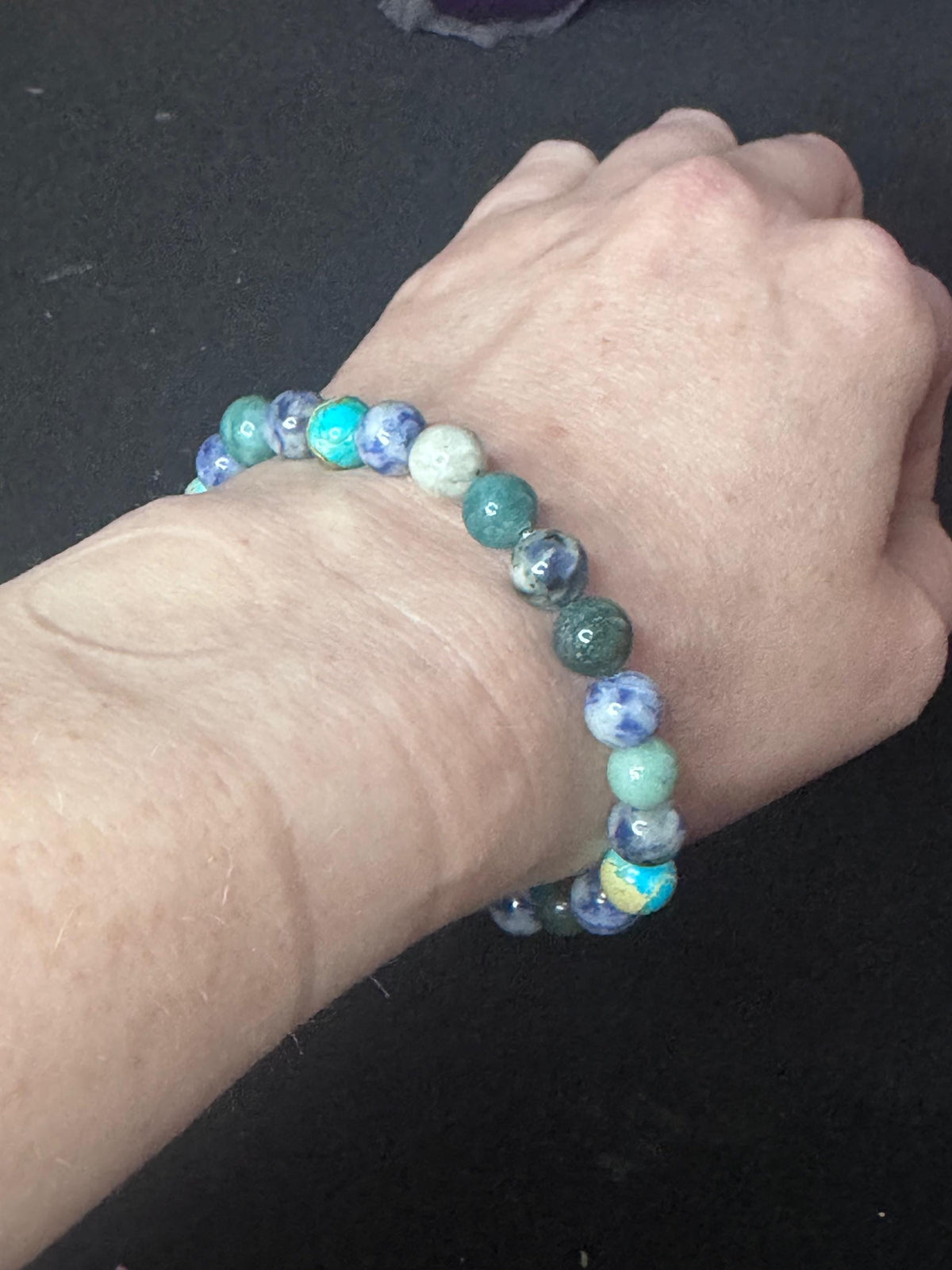 Ocean’s Embrace Bracelet • Ocean Jasper • Sodalite for Balance, Clarity, and Emotional Calm, Healing, Serenity