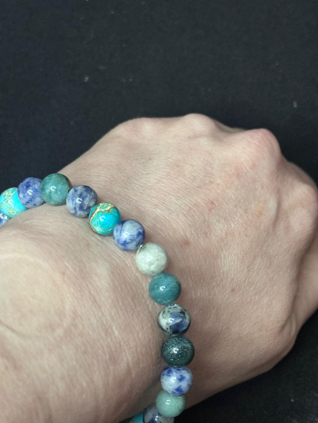 Ocean’s Embrace Bracelet • Ocean Jasper • Sodalite for Balance, Clarity, and Emotional Calm, Healing, Serenity