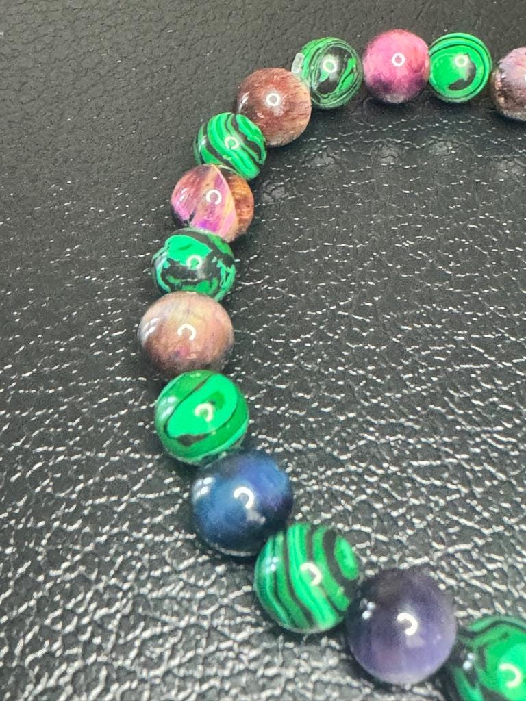 Malachite & Tiger's Eye Bracelet: Transformation, Courage, Grounding