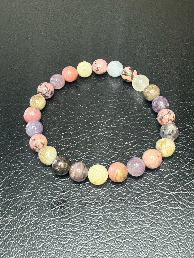 Inner Bloom Bracelet Pink Tourmaline • Rhodonite for Self‑Love, Healing, and Emotional Balance, Self-Love and Positive Spiritual Growth