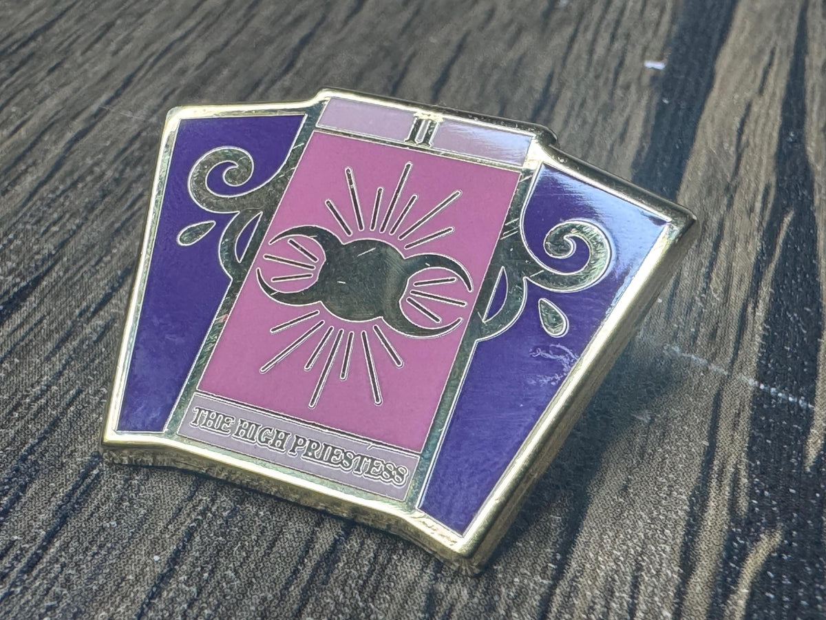 High Priestess Tarot Enamel Pin: Gold-Plated Witchy Spiritual Gift