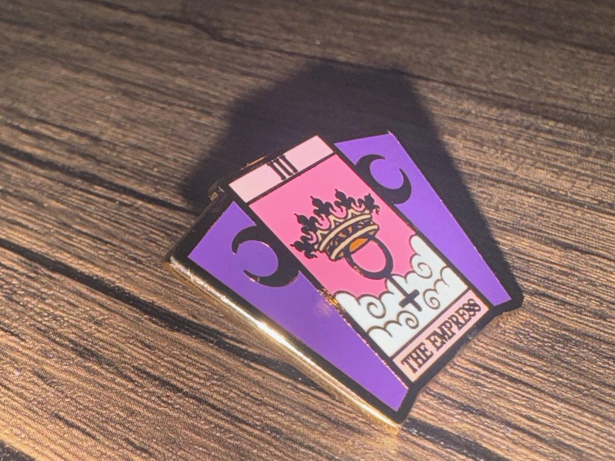 Empress Tarot Enamel Pin: Gold-Plated Divine Feminine Pin