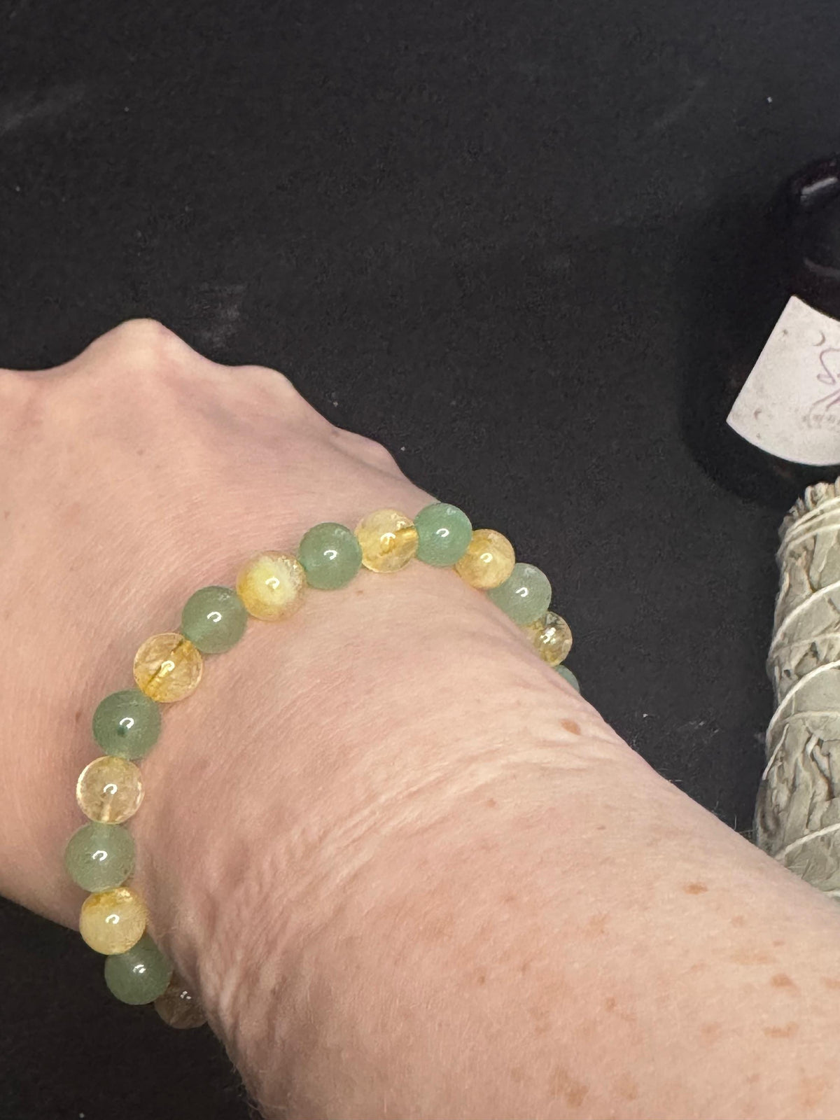 Cash-flow Cutie, Citrine & Green Aventurine Bracelet for Abundance, Wealth, Good Luck, Crystal Manifestation Bracelet, Prosperity, Success