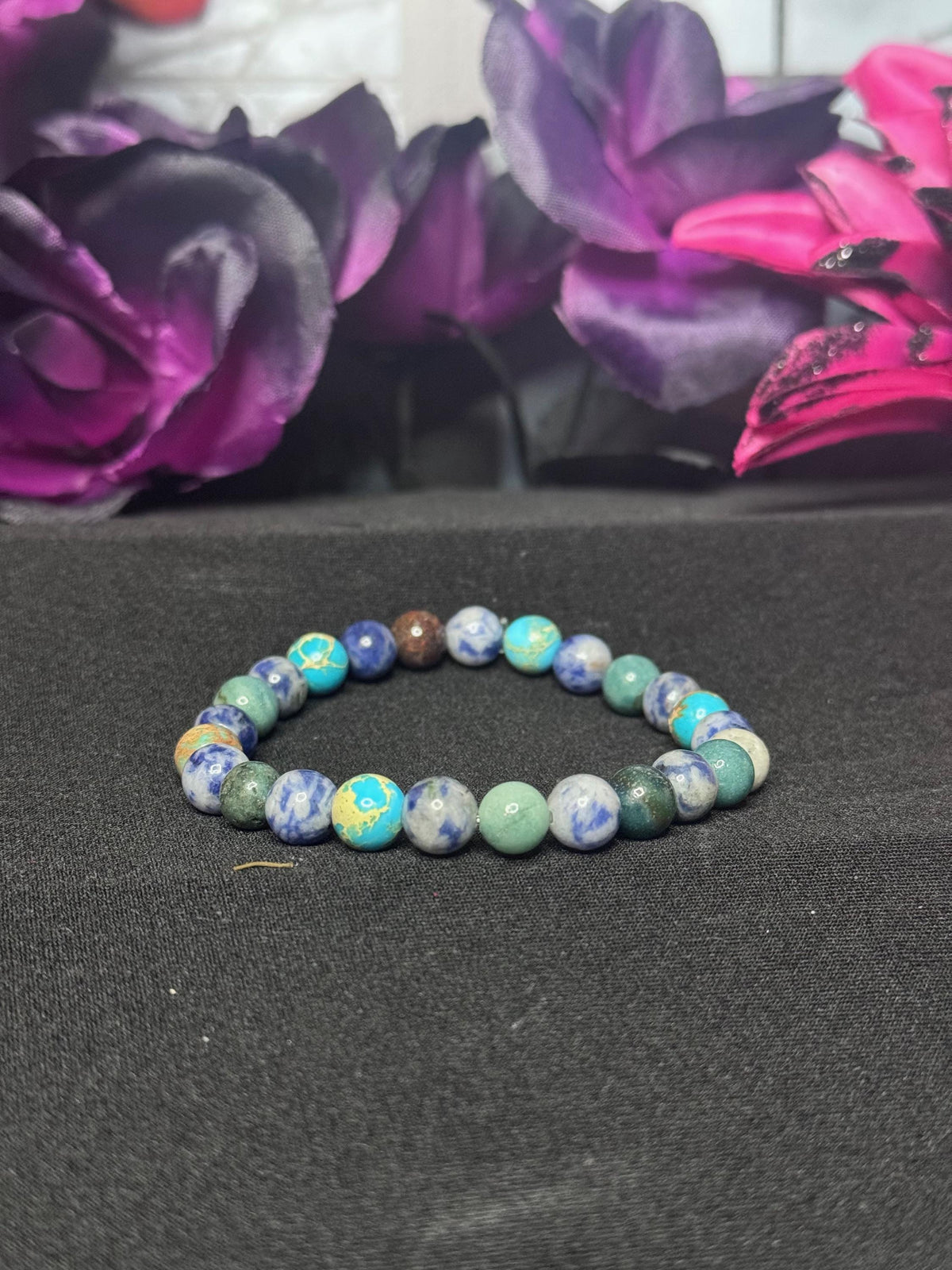 Ocean’s Embrace Bracelet • Ocean Jasper • Sodalite for Balance, Clarity, and Emotional Calm, Healing, Serenity