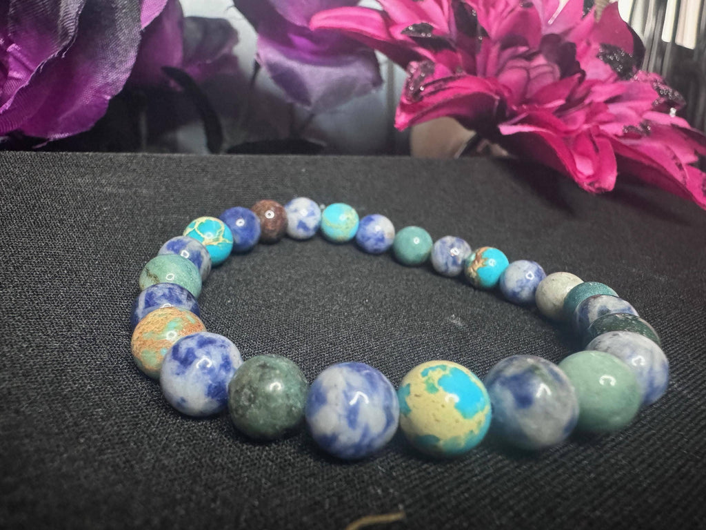 Ocean’s Embrace Bracelet • Ocean Jasper • Sodalite for Balance, Clarity, and Emotional Calm, Healing, Serenity