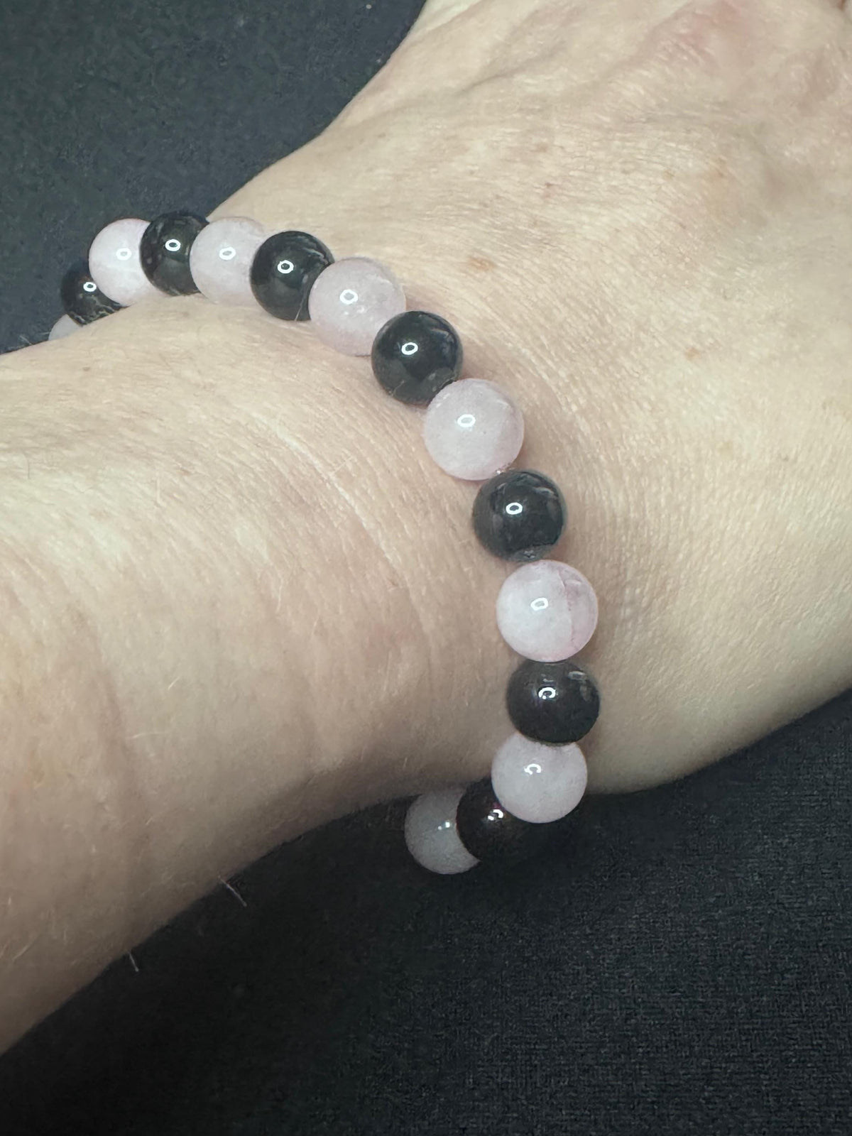 Rebound Ritual Bracelet • Obsidian • Rose Quartz for Relationship Healing, Protection, and Emotional Recovery