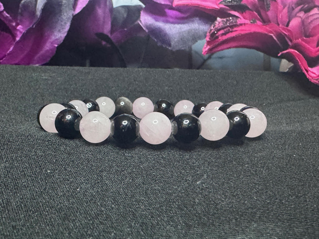 Rebound Ritual Bracelet • Obsidian • Rose Quartz for Relationship Healing, Protection, and Emotional Recovery