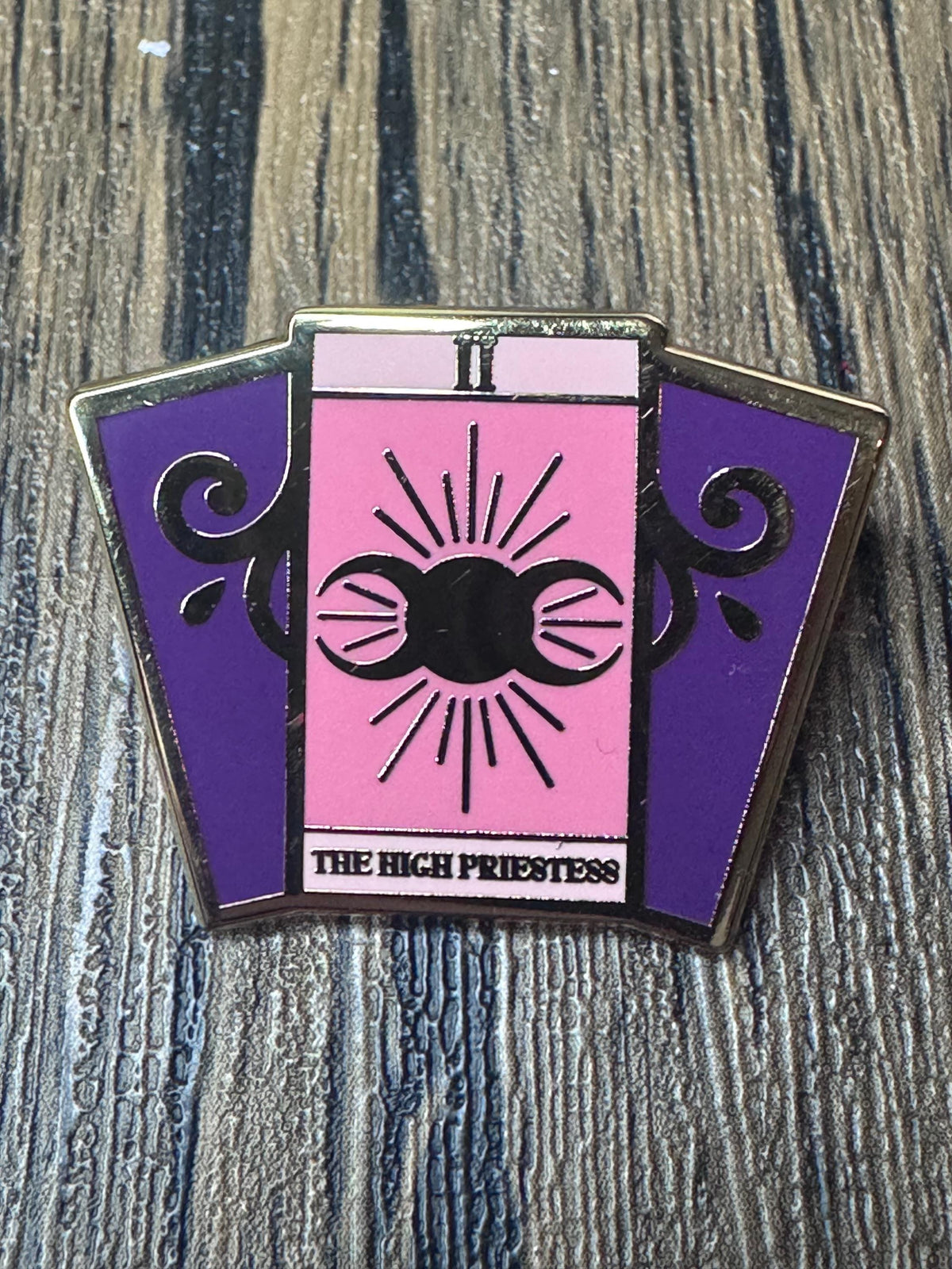 High Priestess Tarot Enamel Pin: Gold-Plated Witchy Spiritual Gift