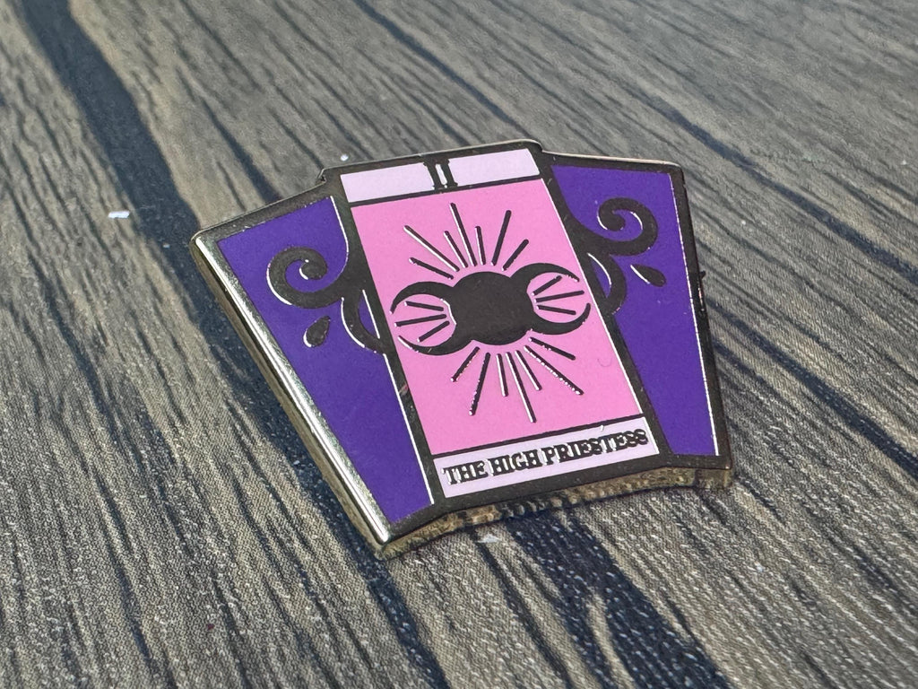 High Priestess Tarot Enamel Pin: Gold-Plated Witchy Spiritual Gift