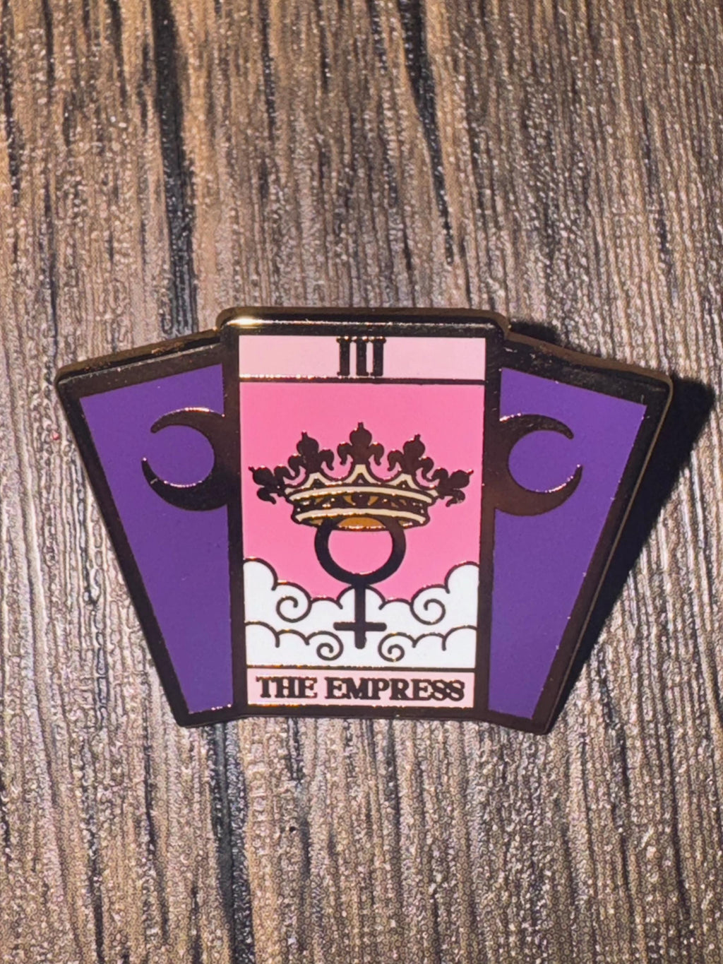 Empress Tarot Enamel Pin: Gold-Plated Divine Feminine Pin