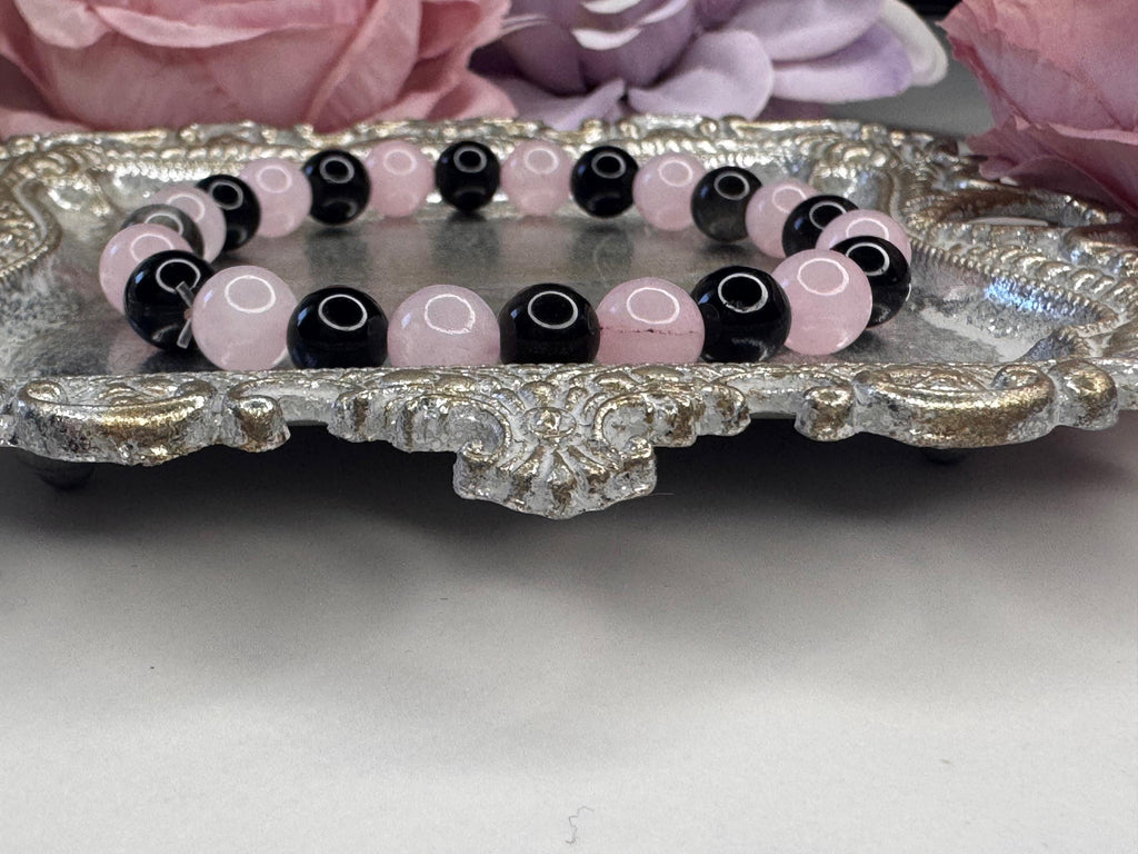 Rebound Ritual Bracelet • Obsidian • Rose Quartz for Relationship Healing, Protection, and Emotional Recovery