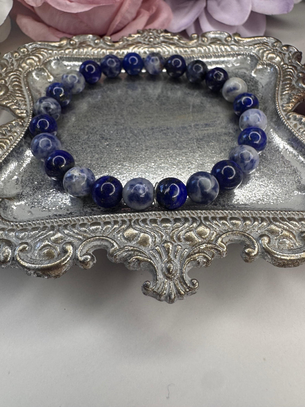 The Oracle’s Path Bracelet, Sodalite & Lapis Lazuli for Intuition, Inner Wisdom, and Third Eye Activation