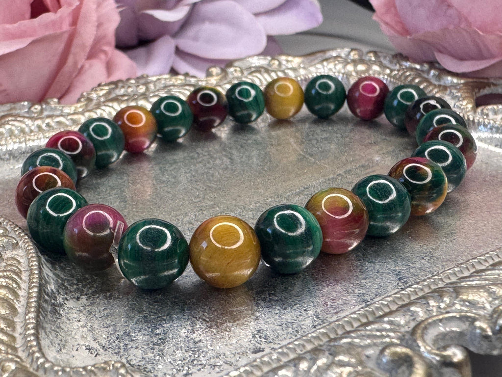 Malachite & Tiger's Eye Bracelet: Transformation, Courage, Grounding