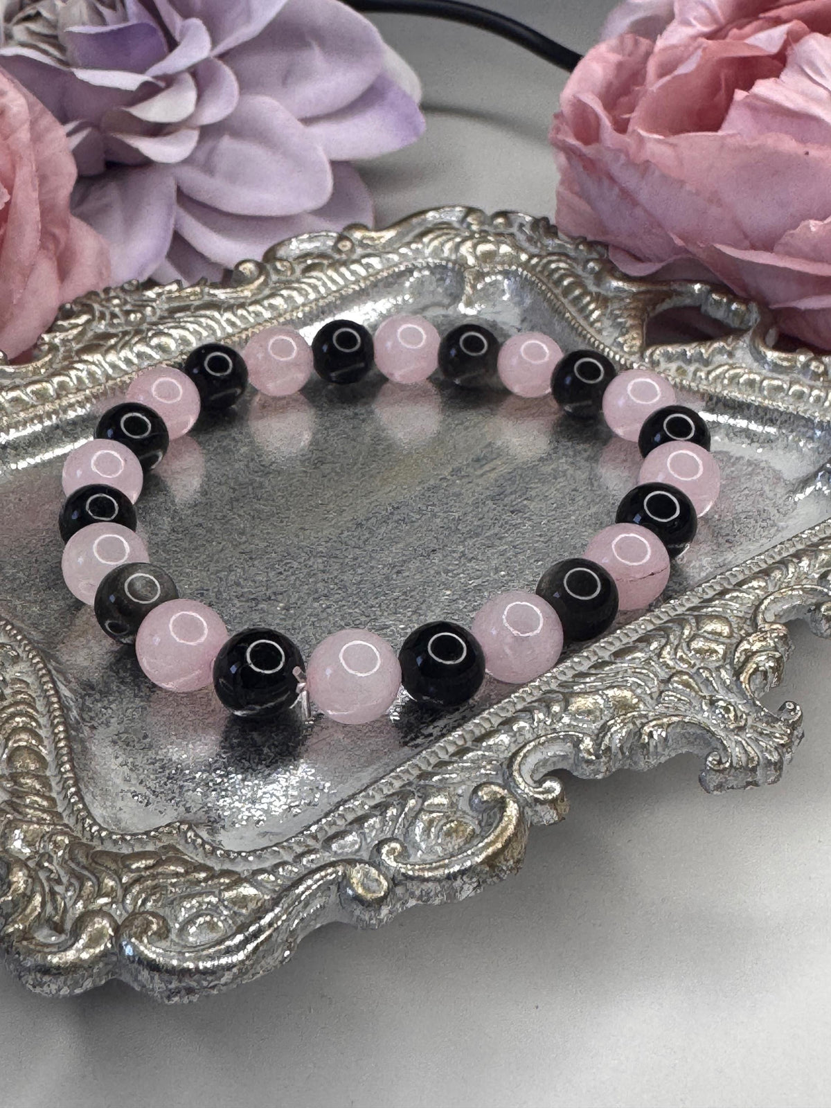 Rebound Ritual Bracelet • Obsidian • Rose Quartz for Relationship Healing, Protection, and Emotional Recovery