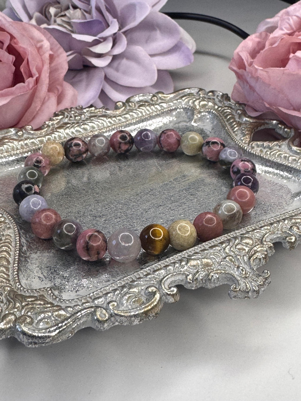 Inner Bloom Bracelet Pink Tourmaline • Rhodonite for Self‑Love, Healing, and Emotional Balance, Self-Love and Positive Spiritual Growth