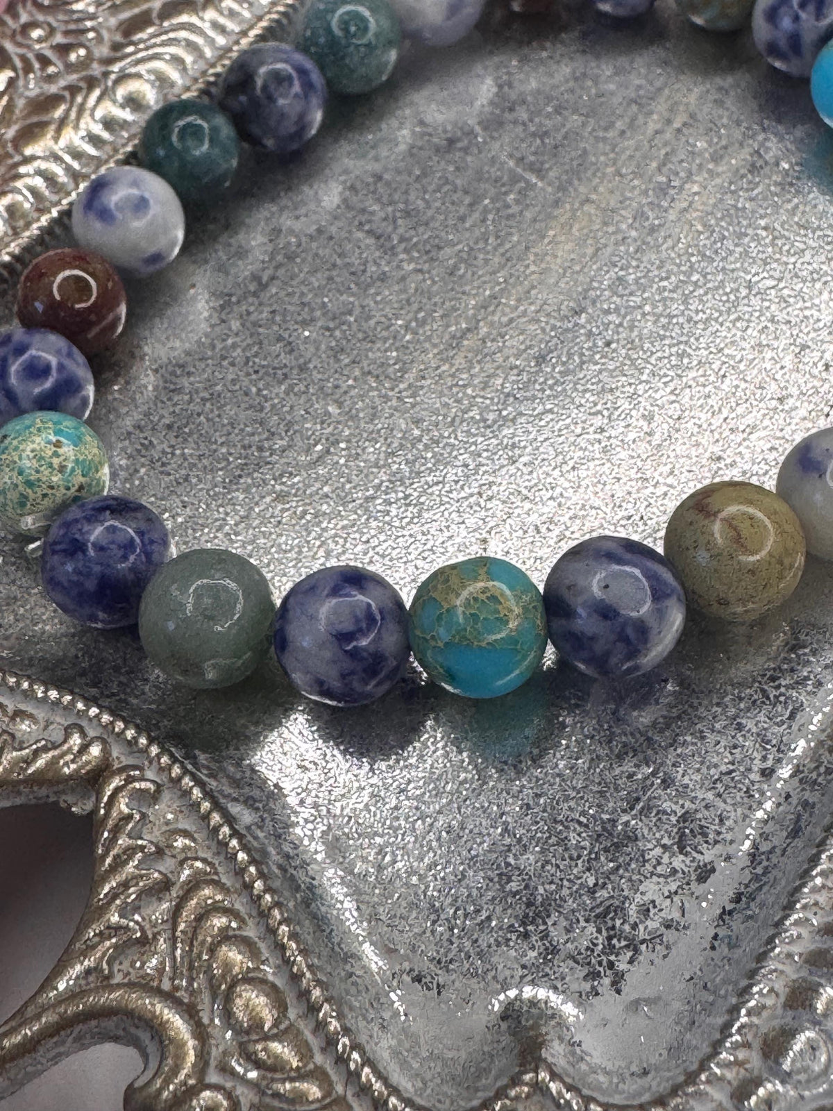 Ocean’s Embrace Bracelet • Ocean Jasper • Sodalite for Balance, Clarity, and Emotional Calm, Healing, Serenity