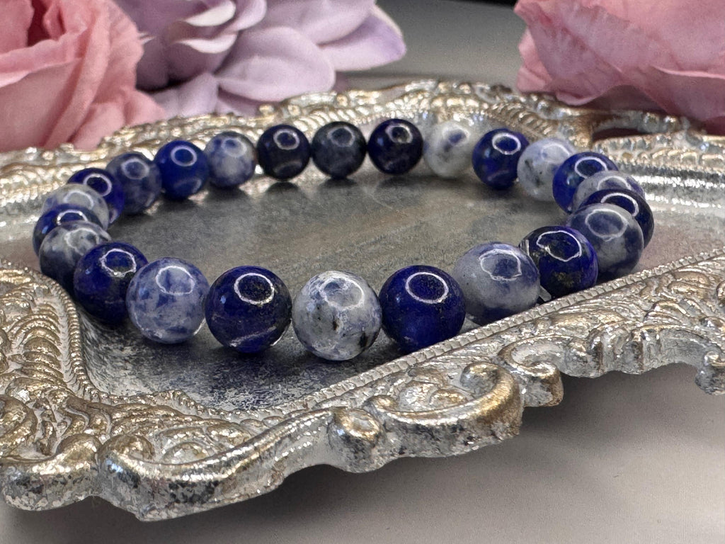 The Oracle’s Path Bracelet, Sodalite & Lapis Lazuli for Intuition, Inner Wisdom, and Third Eye Activation