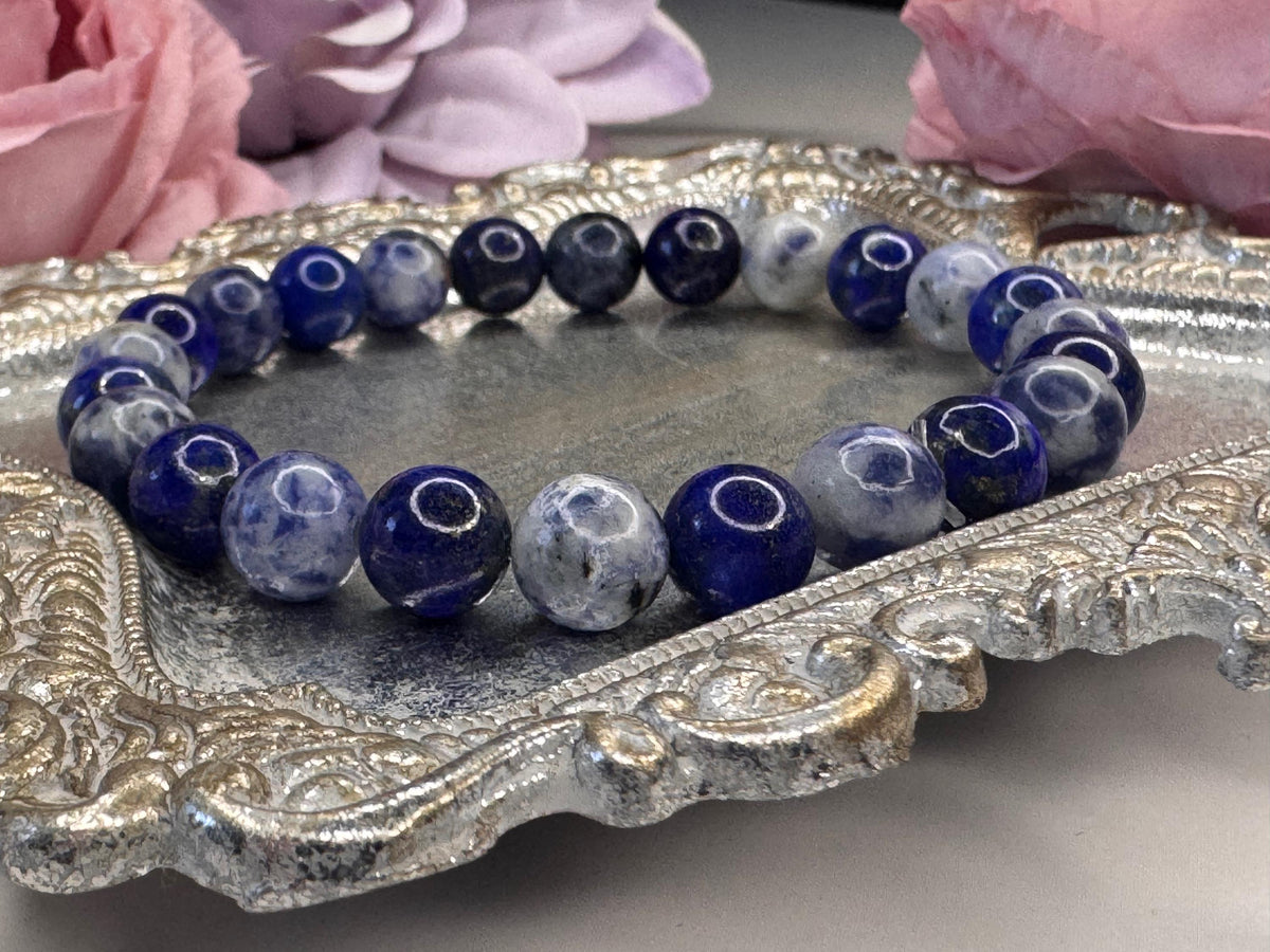 The Oracle’s Path Bracelet, Sodalite & Lapis Lazuli for Intuition, Inner Wisdom, and Third Eye Activation