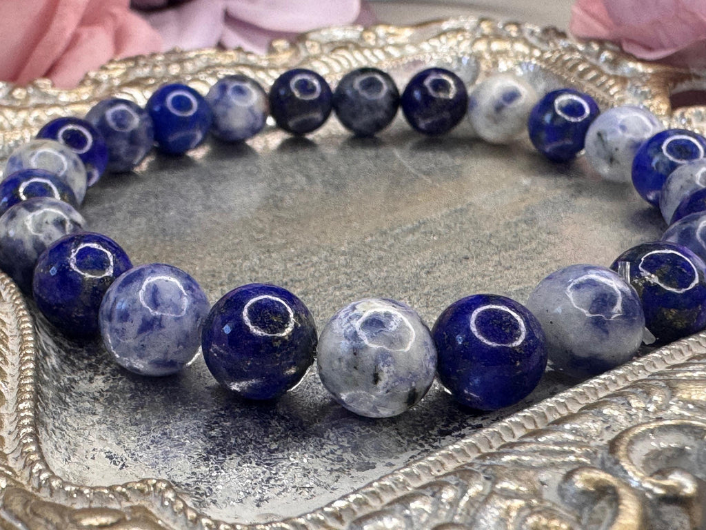 The Oracle’s Path Bracelet, Sodalite & Lapis Lazuli for Intuition, Inner Wisdom, and Third Eye Activation