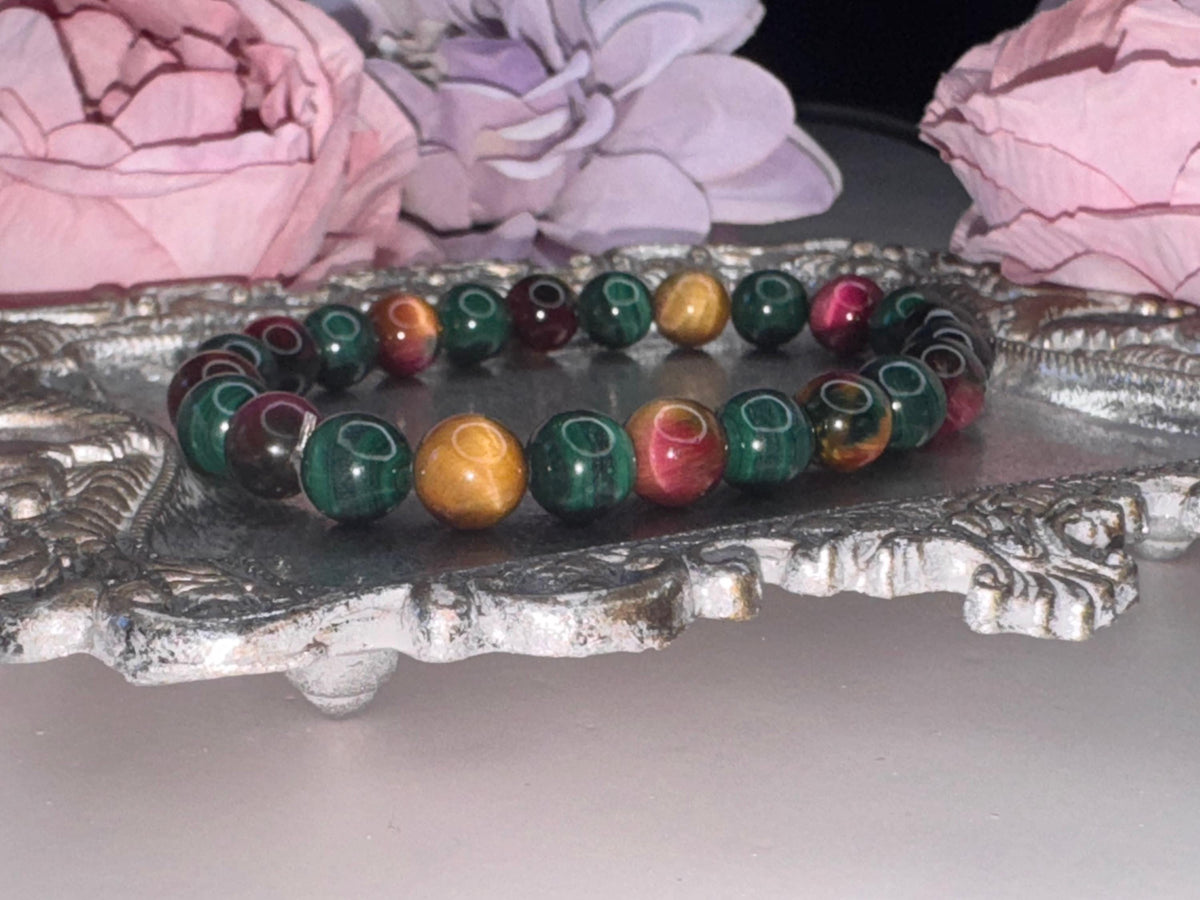 Malachite & Tiger's Eye Bracelet: Transformation, Courage, Grounding