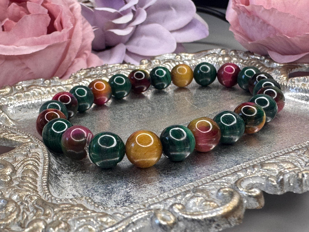 Malachite & Tiger's Eye Bracelet: Transformation, Courage, Grounding