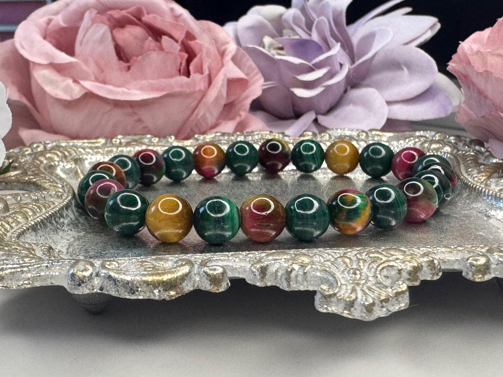 Malachite & Tiger's Eye Bracelet: Transformation, Courage, Grounding