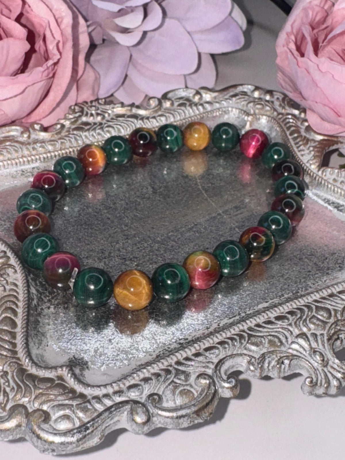 Malachite & Tiger's Eye Bracelet: Transformation, Courage, Grounding