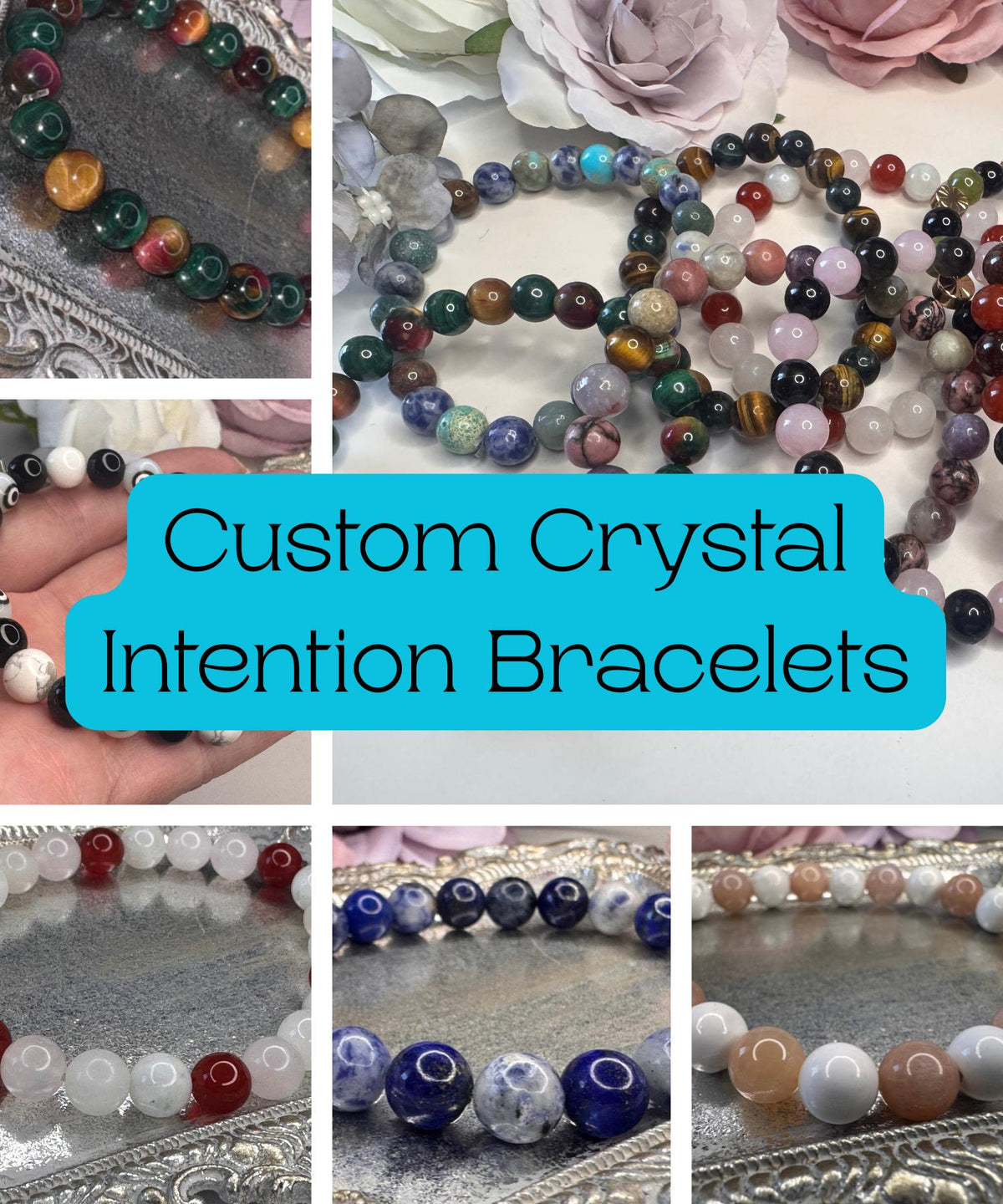 Custom Crystal Intention Bracelet: Personalized Healing Stone Jewelry