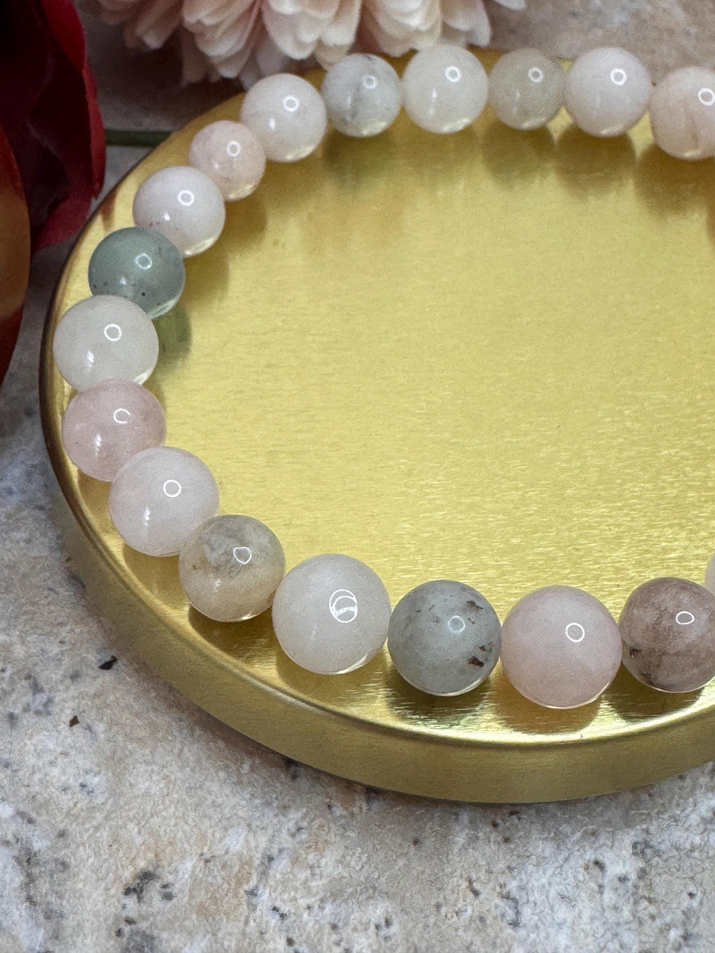 Morganite & Rose Quartz Twin Flame Bracelet: Soulmate Love Jewelry