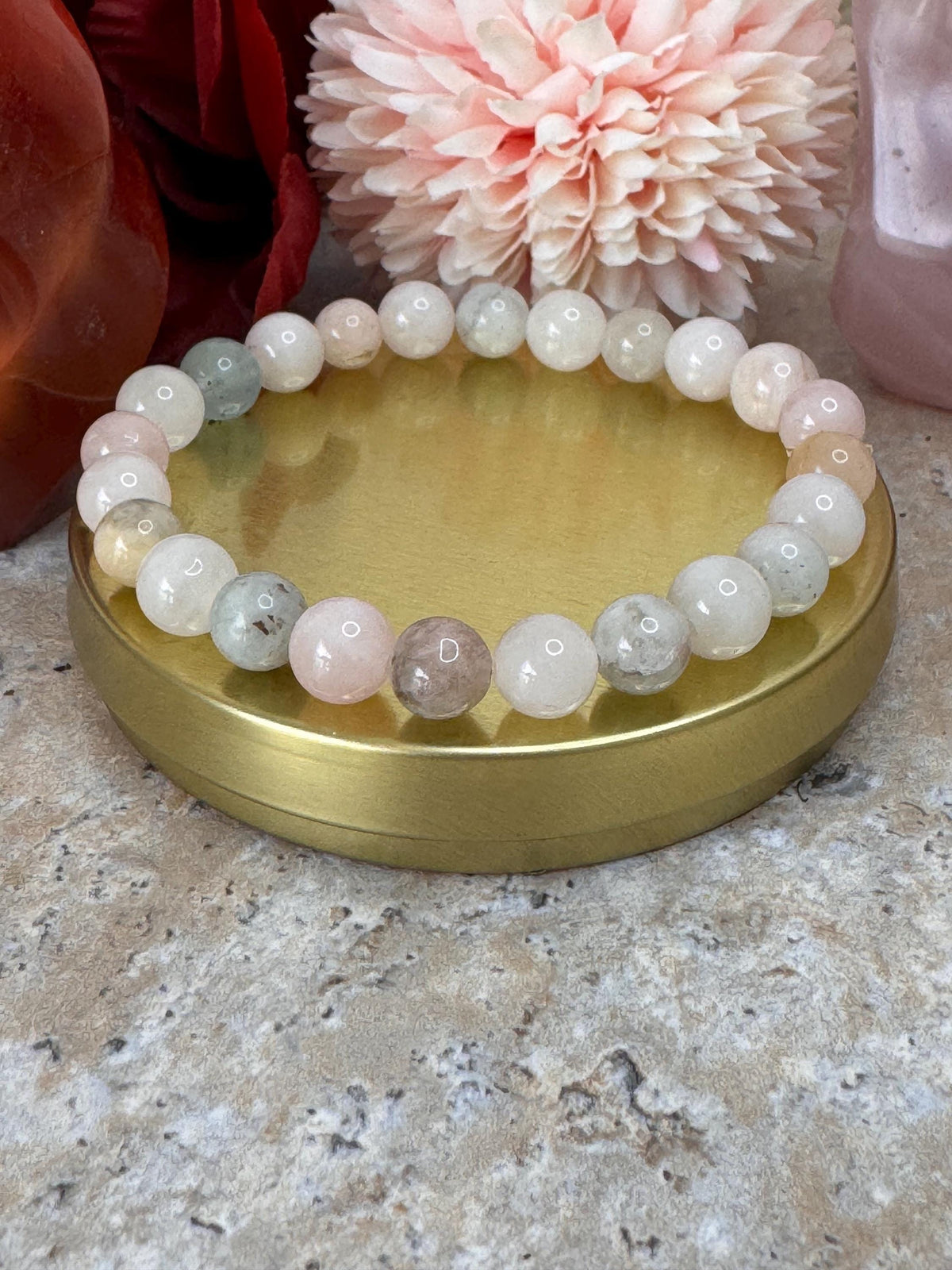 Morganite & Rose Quartz Twin Flame Bracelet: Soulmate Love Jewelry