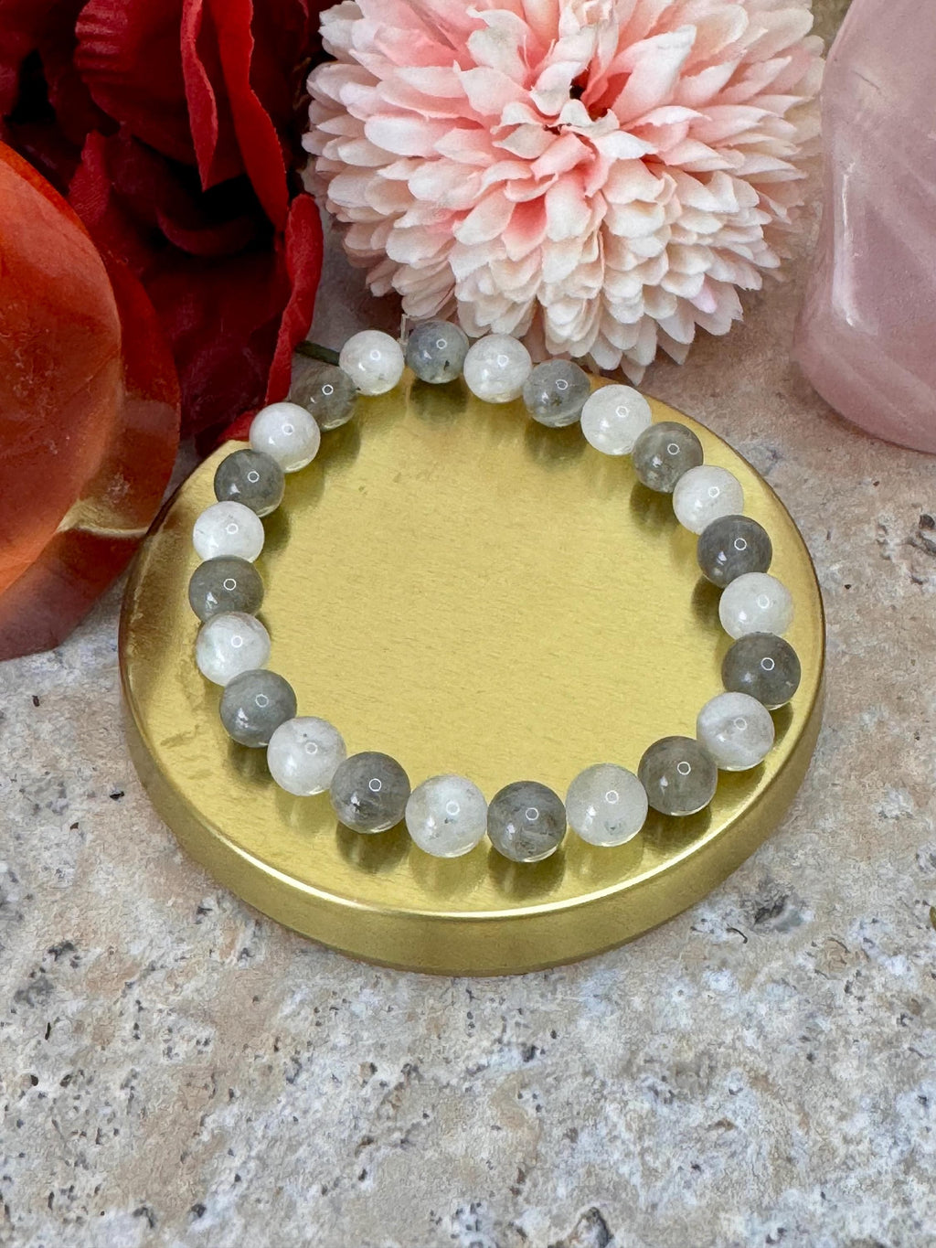 Lunar Alchemy – Rainbow Moonstone & Labradorite Bracelet for Moon Magic and Rituals