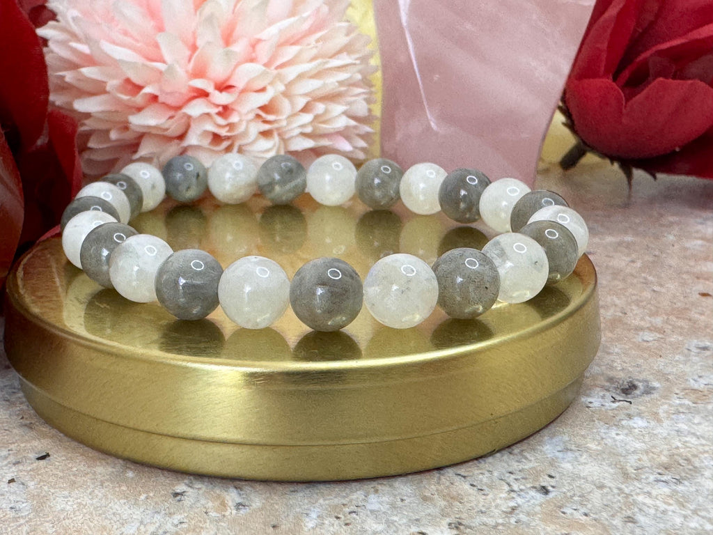 Lunar Alchemy – Rainbow Moonstone & Labradorite Bracelet for Moon Magic and Rituals