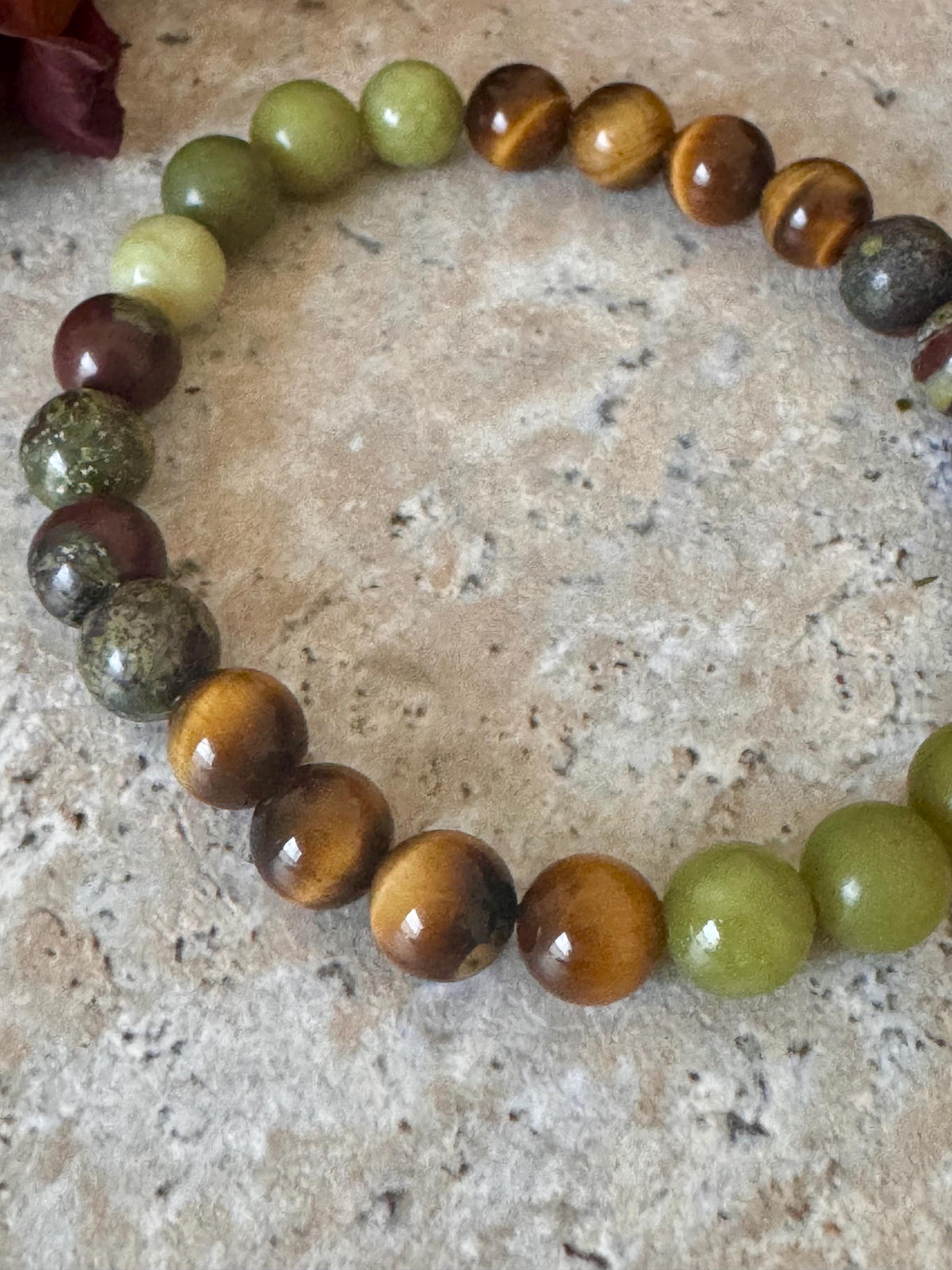 Wealth Guardian Bracelet – Jade, Dragon’s Bloodstone, Tiger’s Eye Crystal Bracelet for Prosperity, Protection & Abundance