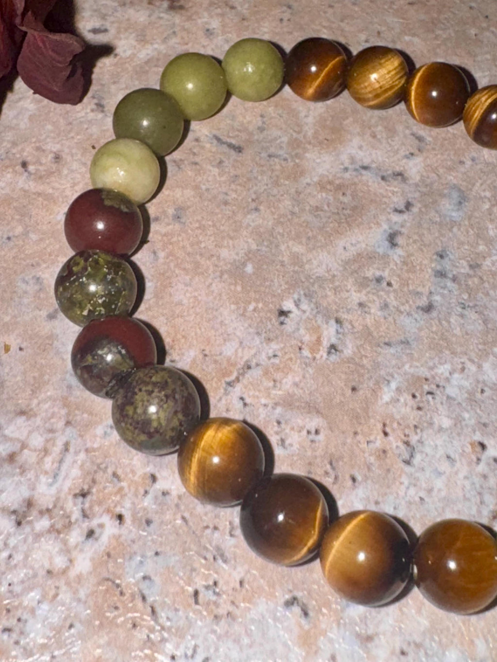 Wealth Guardian Bracelet – Jade, Dragon’s Bloodstone, Tiger’s Eye Crystal Bracelet for Prosperity, Protection & Abundance