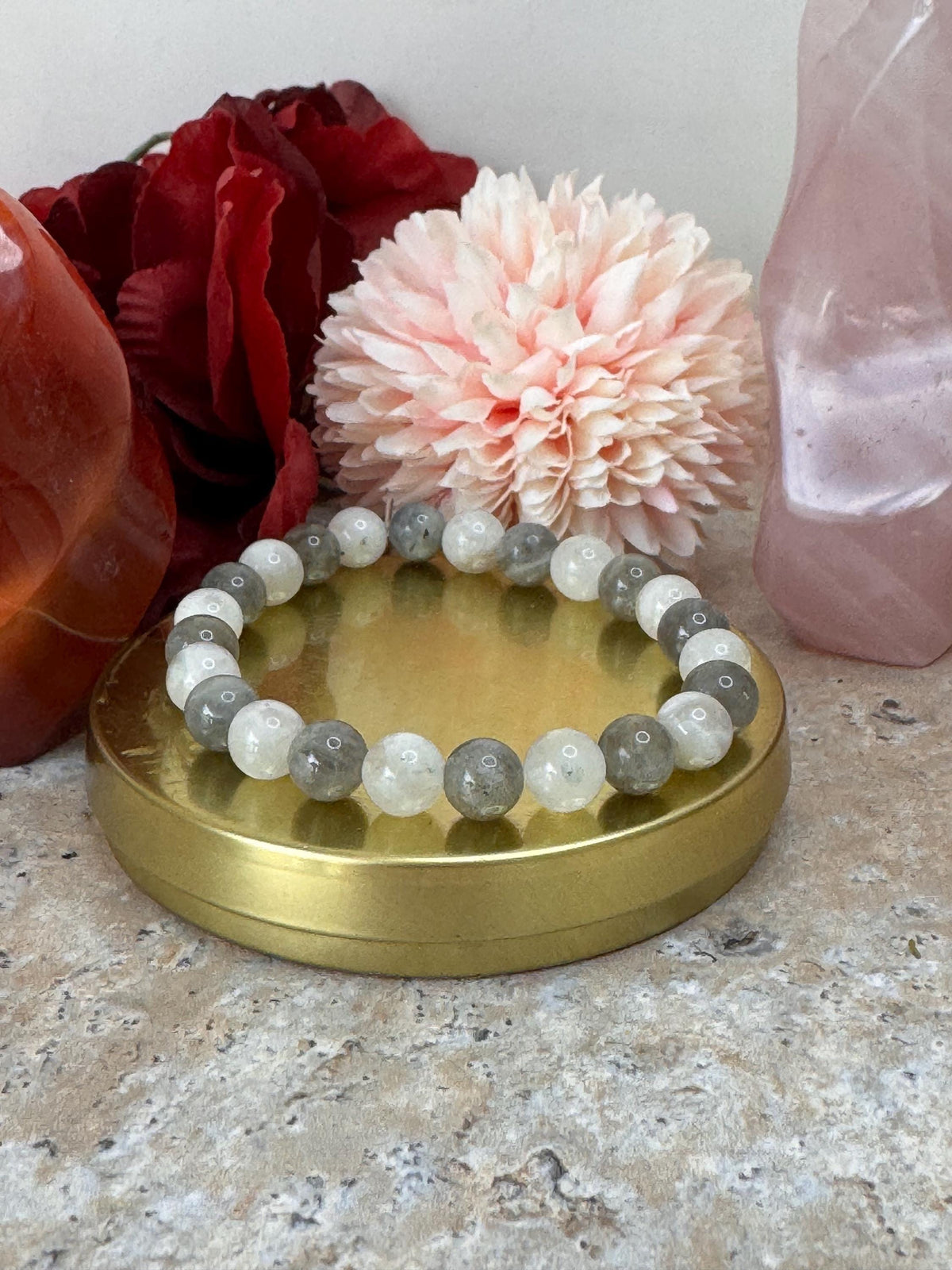 Lunar Alchemy – Rainbow Moonstone & Labradorite Bracelet for Moon Magic and Rituals