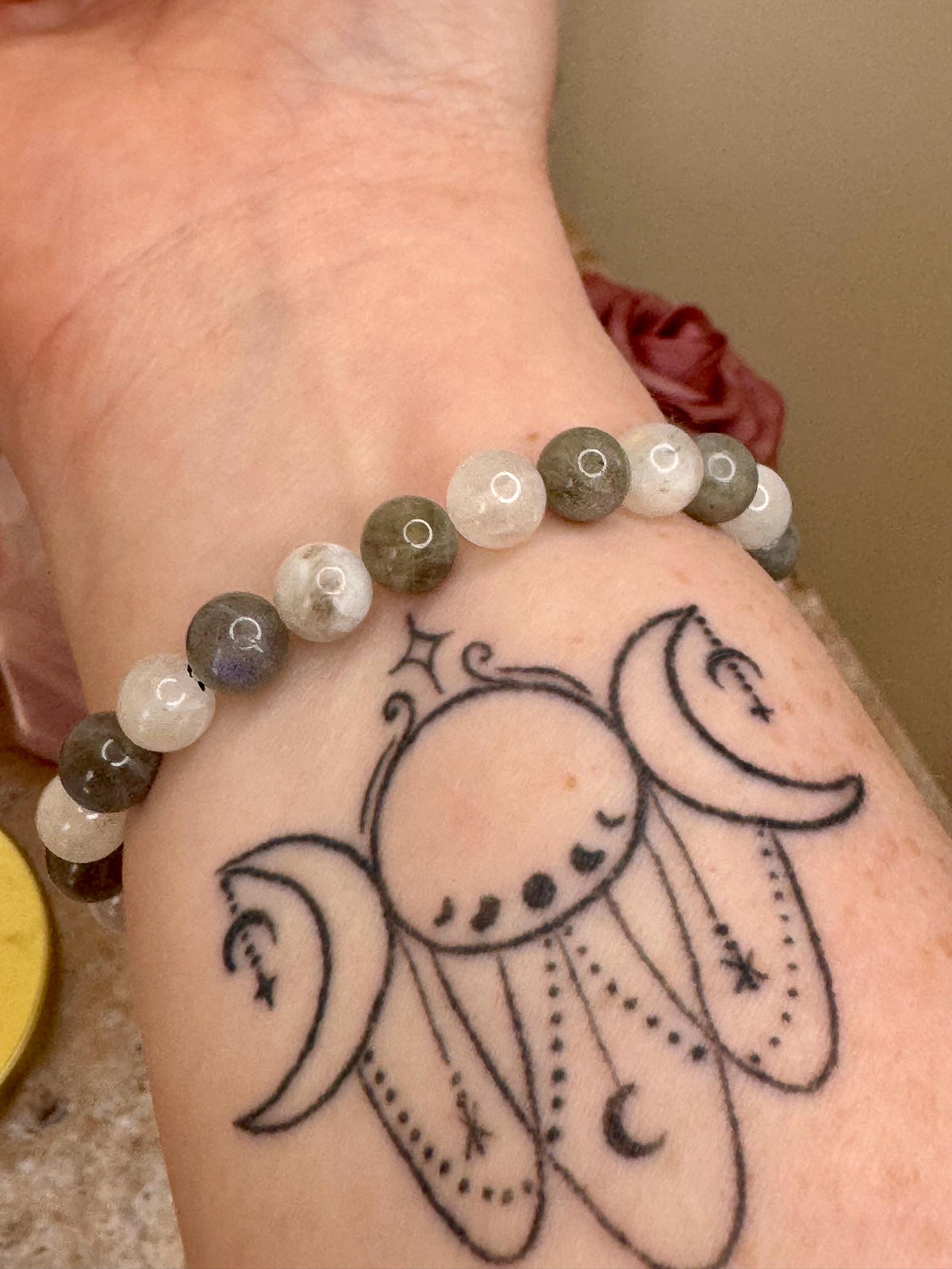 Lunar Alchemy – Rainbow Moonstone & Labradorite Bracelet for Moon Magic and Rituals