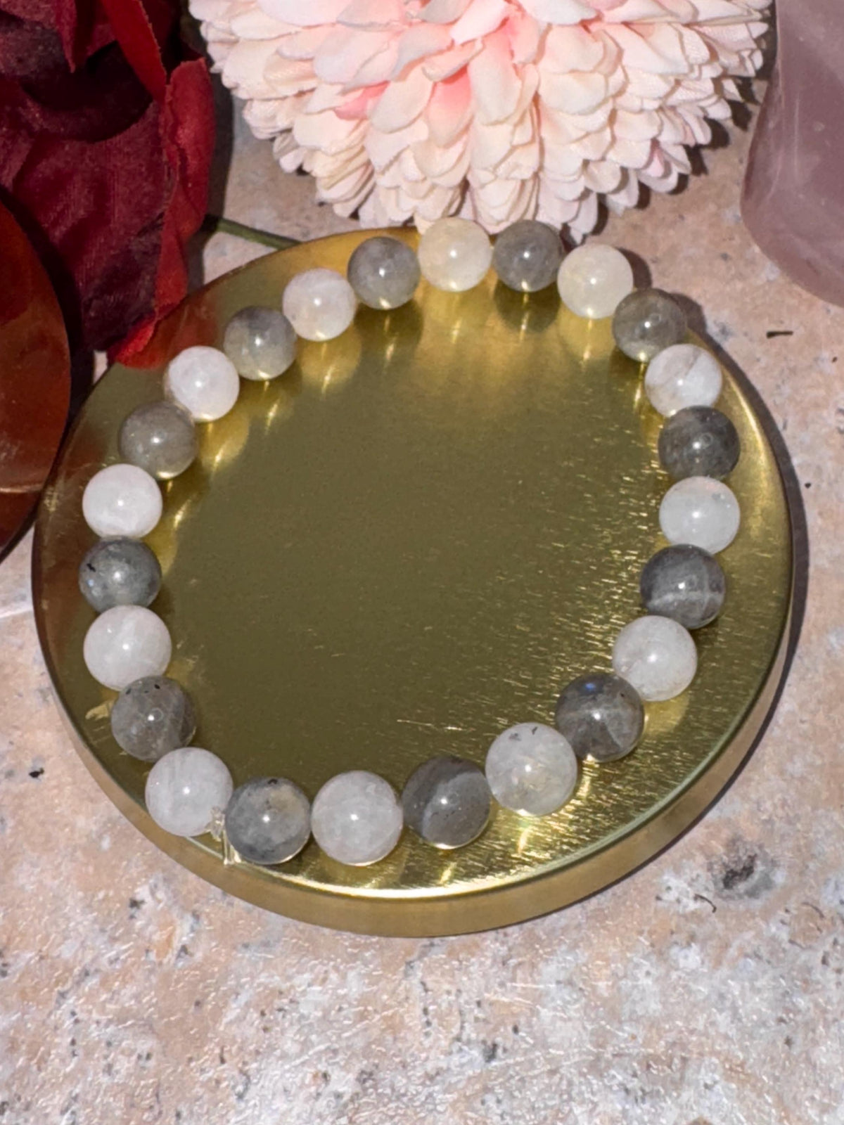 Lunar Alchemy – Rainbow Moonstone & Labradorite Bracelet for Moon Magic and Rituals