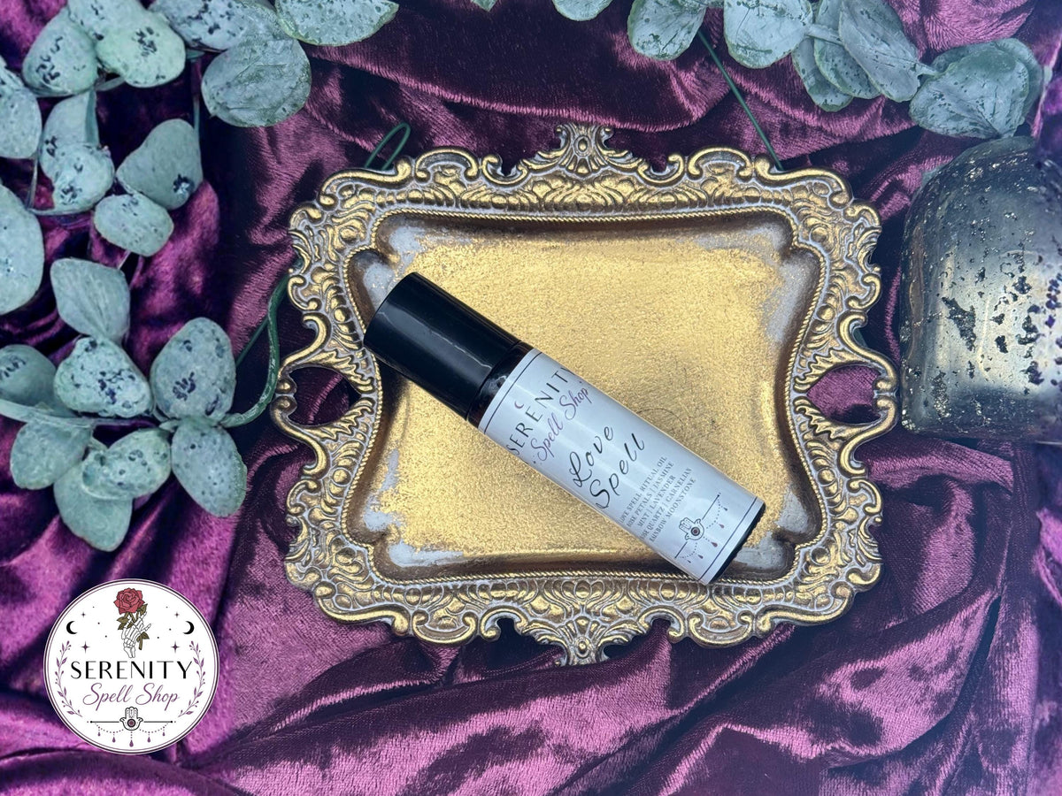 Love Spell Ritual Oil – Soulmate Attraction | Manifestation Oil with Rose Quartz, Moonstone, Jasmine | Feminine Energy & Romance Spell Oil