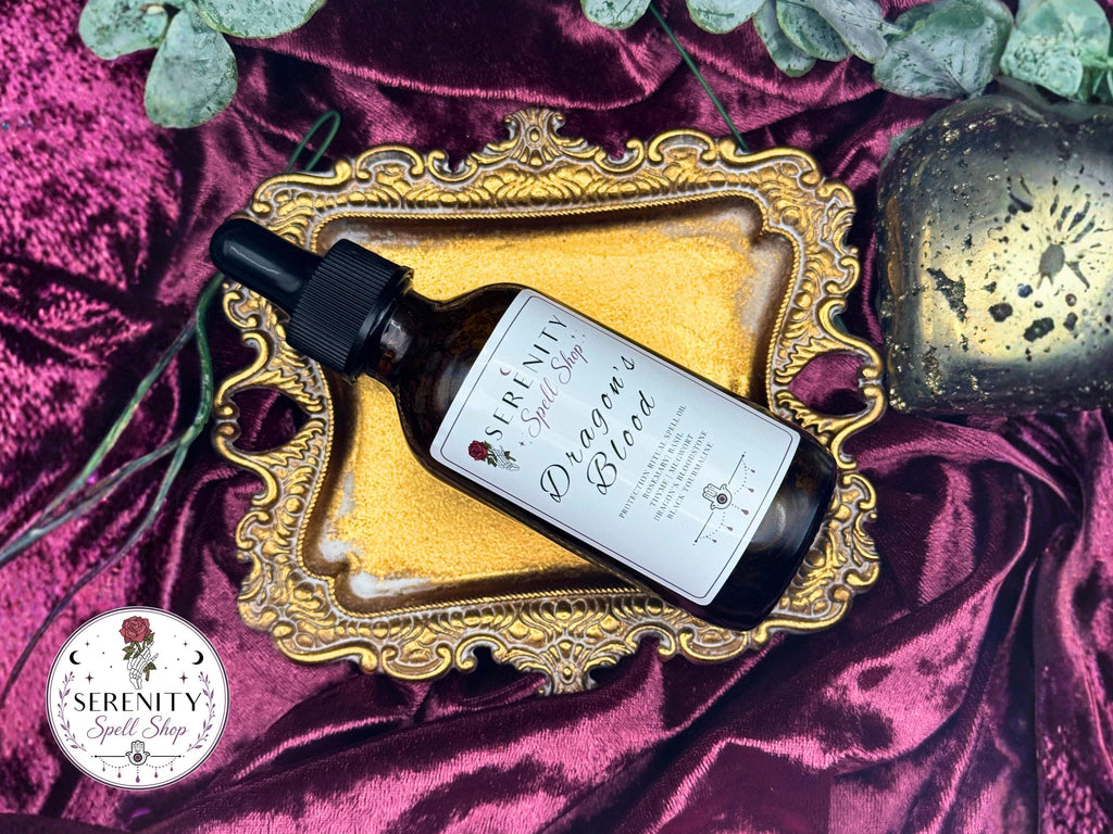 Dragon’s Blood– Ritual Protection Oil | Black Tourmaline, Lapis Lazuli | Spiritual Shielding, Energy Clearing & Emotional Grounding