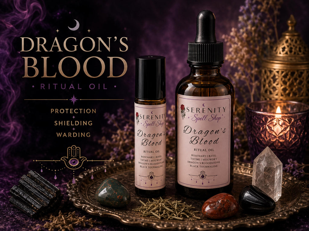 Dragon’s Blood– Ritual Protection Oil | Black Tourmaline, Lapis Lazuli | Spiritual Shielding, Energy Clearing & Emotional Grounding