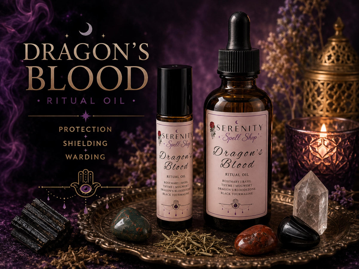 Dragon’s Blood– Ritual Protection Oil | Black Tourmaline, Lapis Lazuli | Spiritual Shielding, Energy Clearing & Emotional Grounding