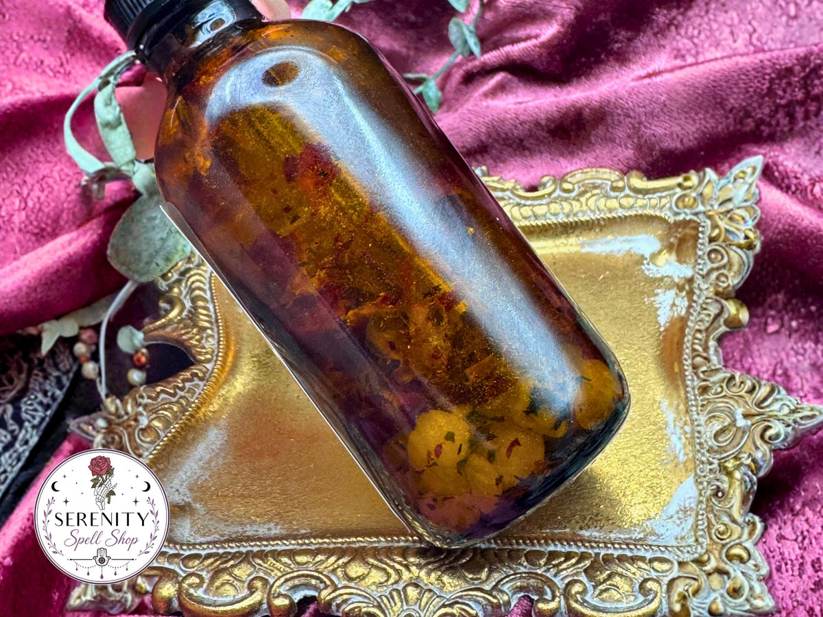 Rich in Life Ritual Oil – Citrine, Tiger’s Eye, Rainbow Moonstone Blend (10ML or 2 oz)