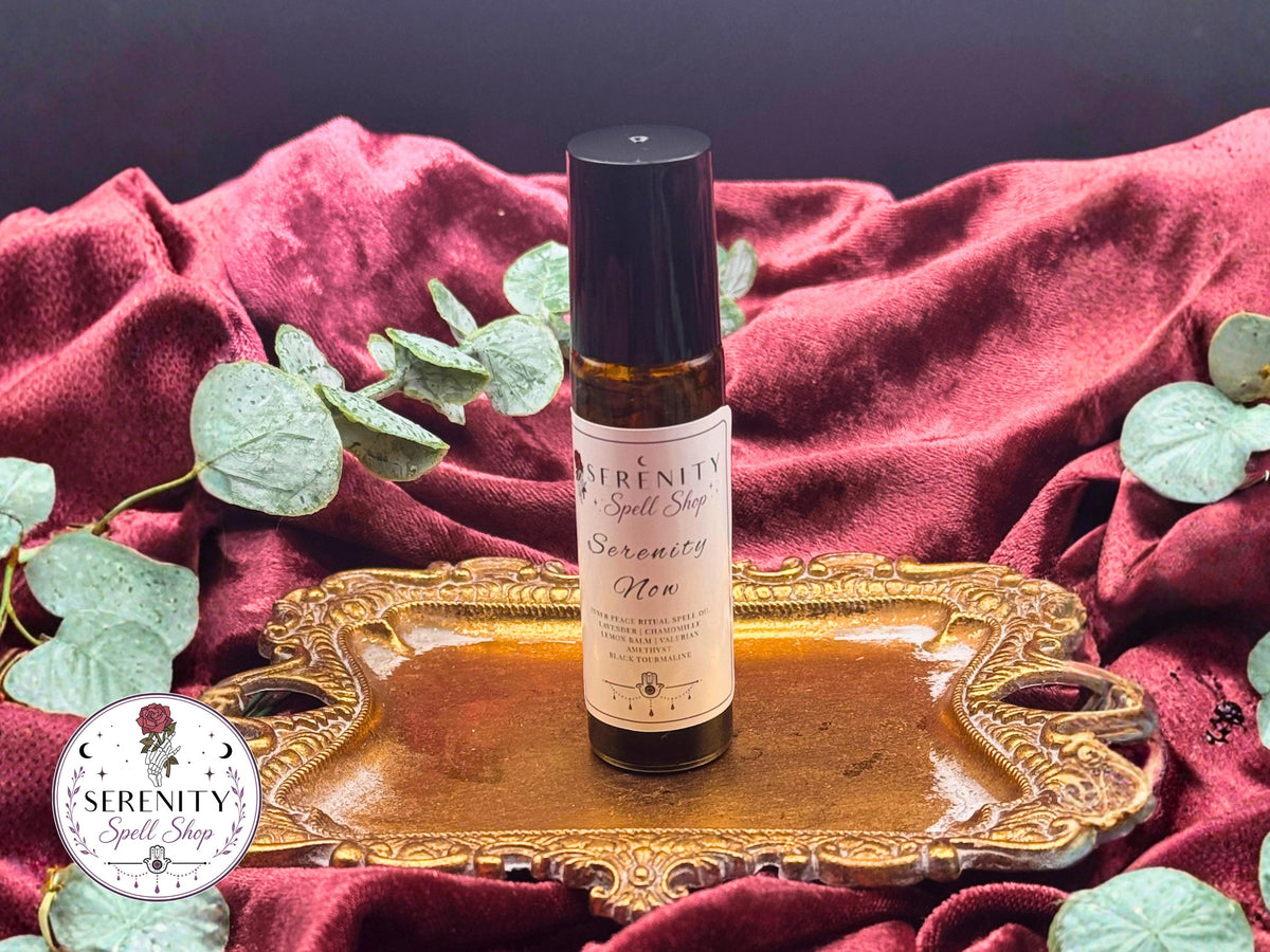 Serenity Now Ritual Oil – Calming, Grounding & Emotional Healing | Amethyst, Black Tourmaline | Inner Peace, Sobriety Support
